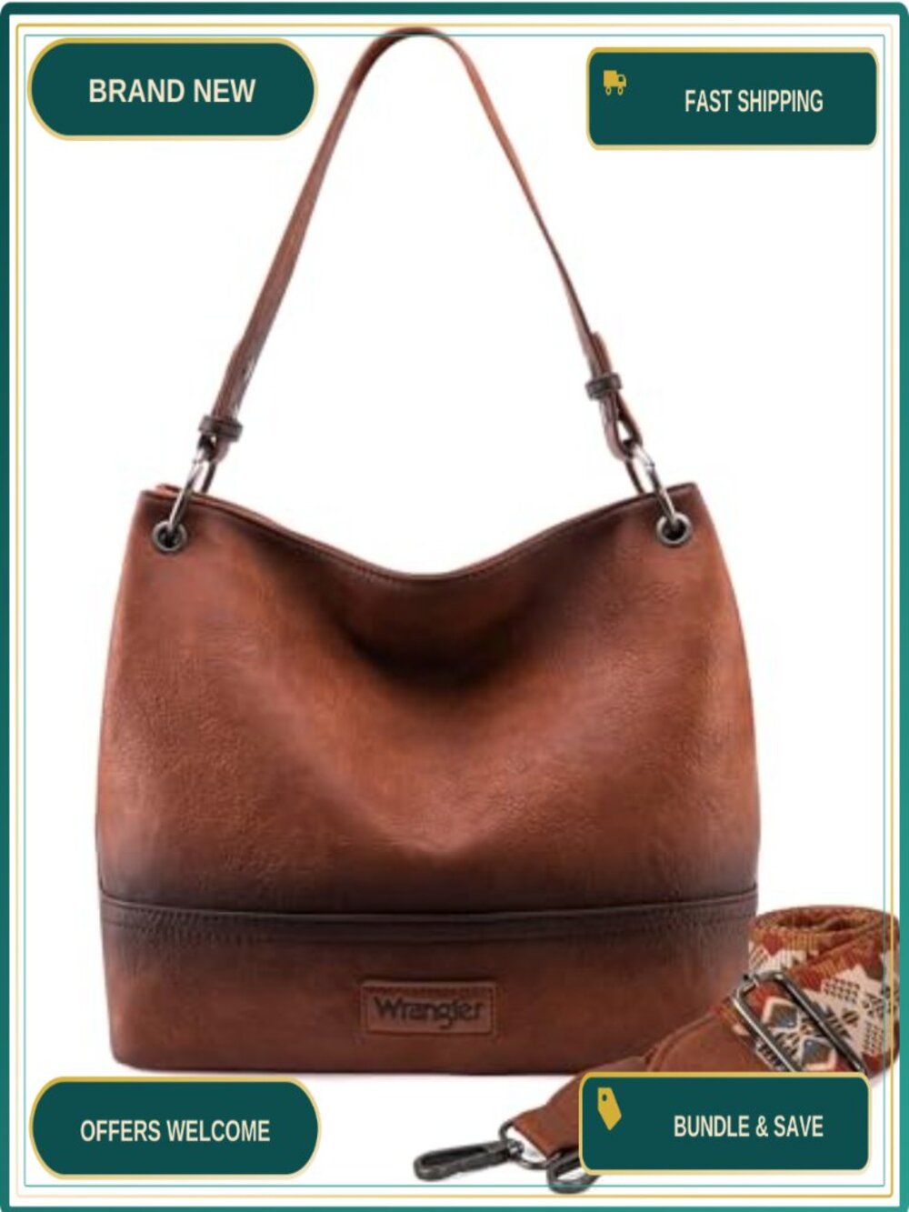 Vegan Leather Hobo Bag Top Handle Shoulder Purse Removable Strap